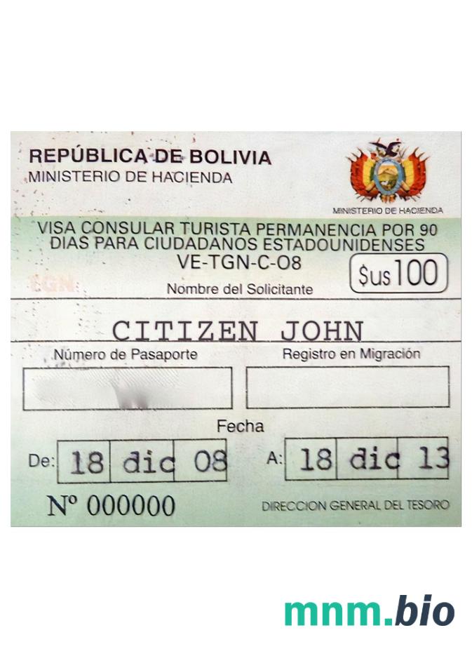 Boliwia travel visa pełni edytowalne PSD